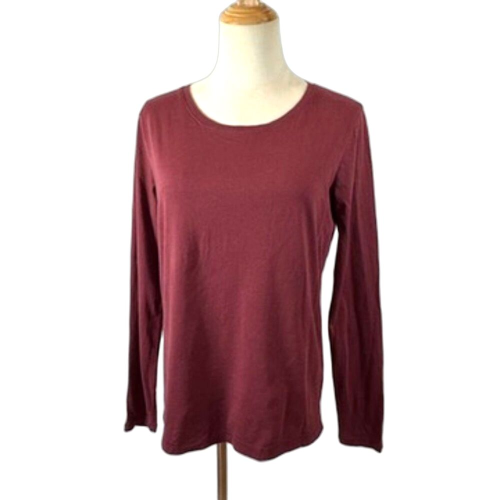 Madewell Northside Burgundy T-Shirt Long Sleeves NEW NWT Cotton Small